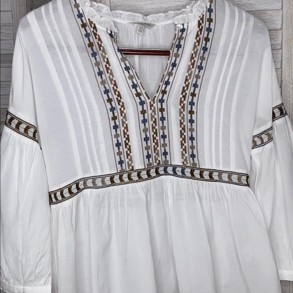❌SOLD❌Lucky Brand Embroidered Peasant Top - small - Picture 6 of 7